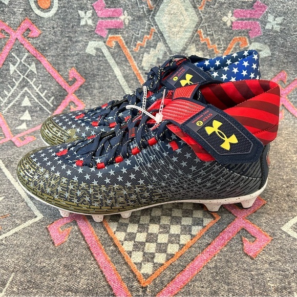 Under Armour Highlight MC TX LE Football Cleats American Flag Print Men's 12 - Picture 3 of 9